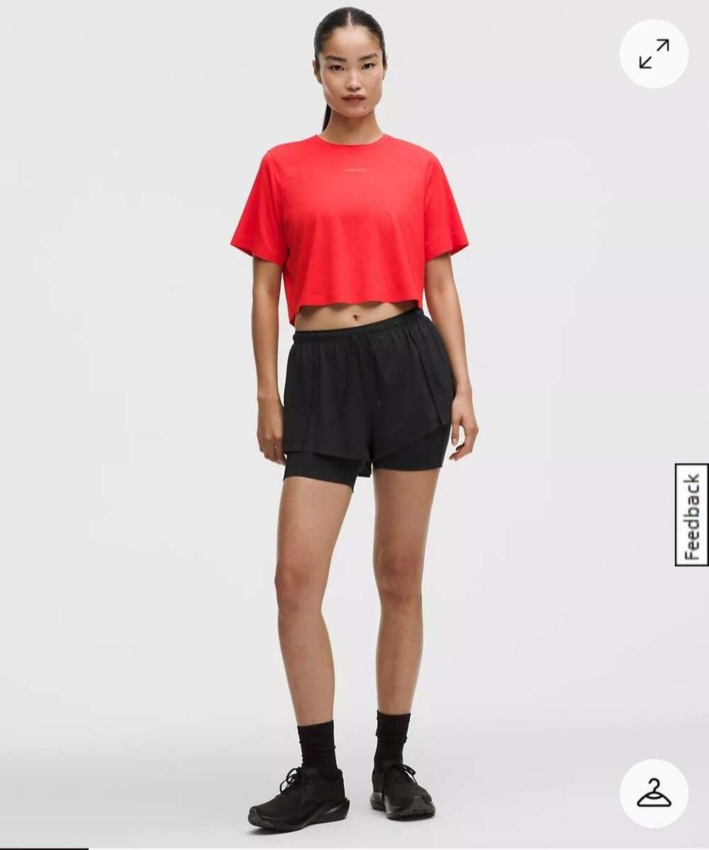 Lululemon 2-in-1 Running High-Rise Short Black sz SMALL